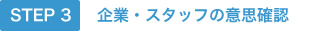 企業・スタッフの意思確認